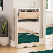 Mirrored 3-Drawer Shoe Cabinet