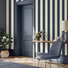 Regency Stripe Wallpaper Navy