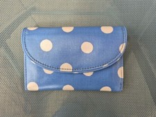 Cath Kidston Curved Wallet Purse Spot Design in Blue Oilcloth