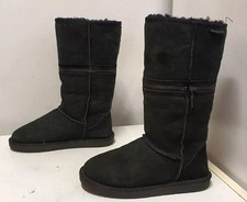 ZIPPYBOOT Black Real SHEEPSKIN Fur Winter Tall Boots - size 38 / 5 UK  £200