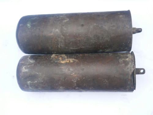 Good pair brass longcase - good,