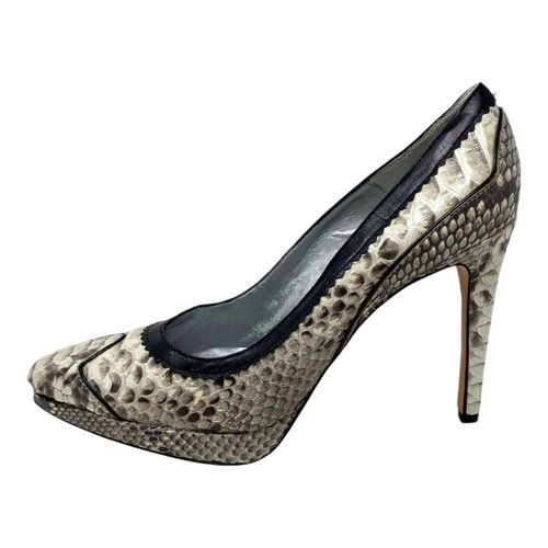 Real snake skin court stiletto - skin,