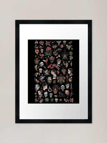 Tattoo flash sheet design of - flash,