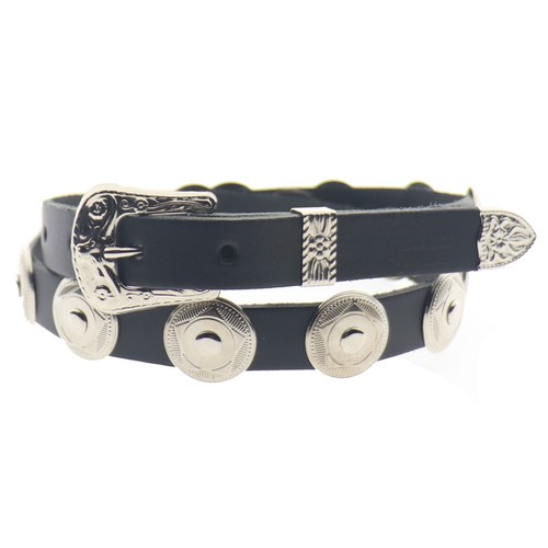 Concho fitting black leather - fitting,