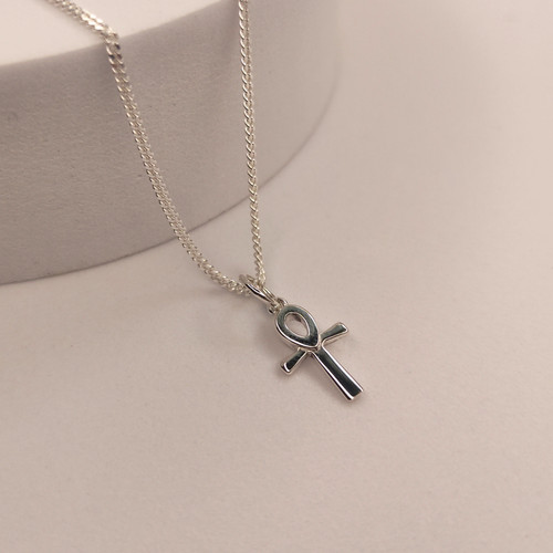 925 sterling silver - silver, ankh