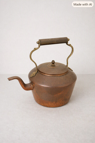 Vintage copper kettle brass - copper,