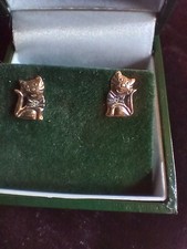 BEAVERBROOKS Dainty 9ct Gold Sitting Cat Stud Earrings - women girls & gift box