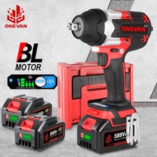 2 Battery 1800Nm 1/2" Cordless Electric Impact Wrench Drill Gun Ratchet Driver