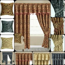 Luxury Ready Made Fully Lined Pencil Pleat Heavy weight Pair of Pelmet Curtains 