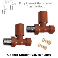 Radiator Valves - Copper Effect - Comes as a Pair - 15mm / 10mm Clearance