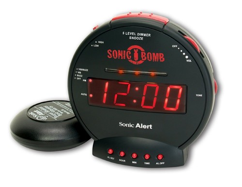 Sonic bomb alarm - clock, with