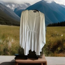 NEW LADIES 'DOROTHY PERKINS' WHITE LACEY  KIMONO STYLE JACKET SIZE EXTRA LARGE