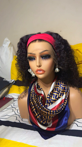 Jerry curl human hair frontal