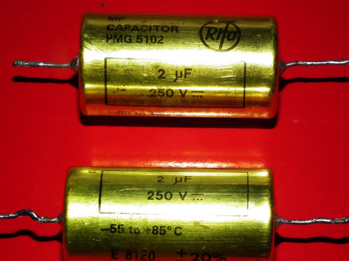 Two vintage capacitors uf - two,
