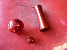 CLASSIC MINI ALLOY GEAR KNOB, HANDBRAKE GRIP & BUTTON RED ALLOY