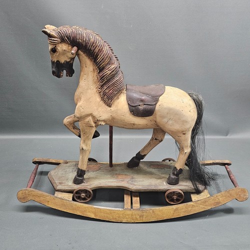 Nice old wooden horse wood - wooden,