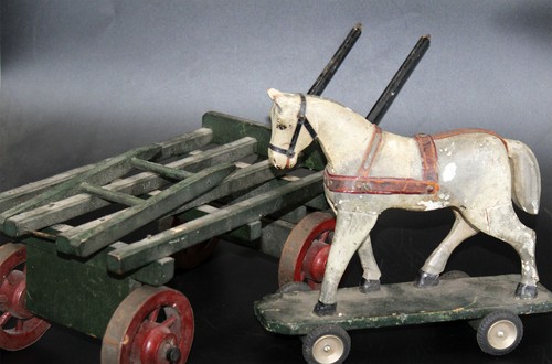 Antique wooden horse with - wooden,