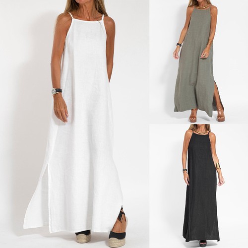 Women strappy split linen - split,