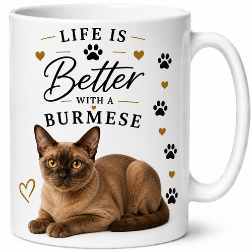Burmese cat mug 11oz - burmese,