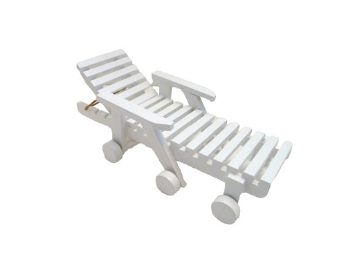 Dolls house sun lounger white - lounger,