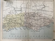 SUSSEX 1880 Antique County Map