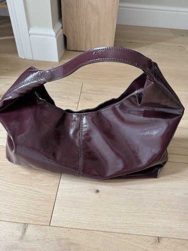 Zara burgundy patent - patent, handbag