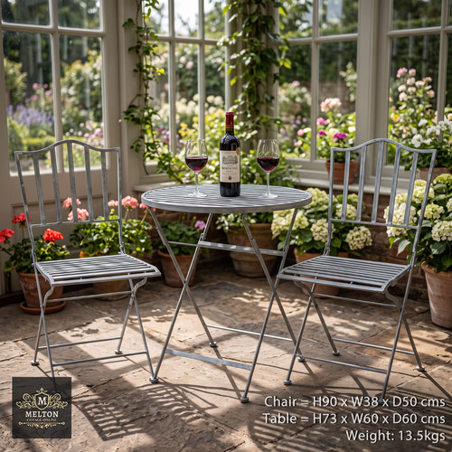 Bistro set rustic - set, grey