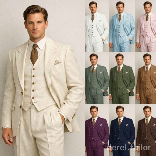 Men piece linen suit - men,