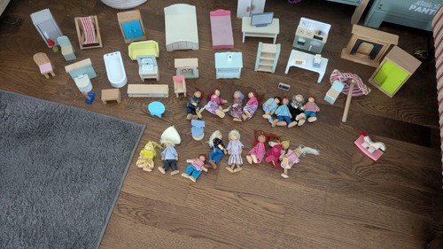 Wooden dolls house furniture - wooden,