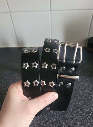 Black silver star studded - black,