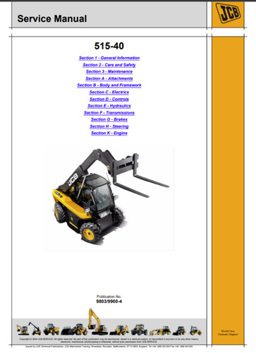 515 jcb loadall service - loadall,