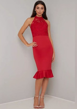 Chi Chi Red Lace Halter Frill