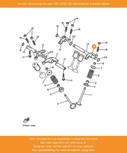 Yamaha arm valve rocker - valve,