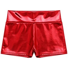 UK Women Shiny Metallic Hot Pants High Waist Booty Shorts Festival Short Pants