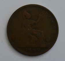 1860 Queen Victoria One Penny Coin