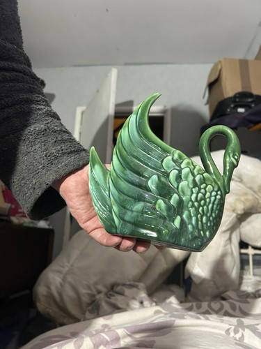 Green swan ornament - ornament,
