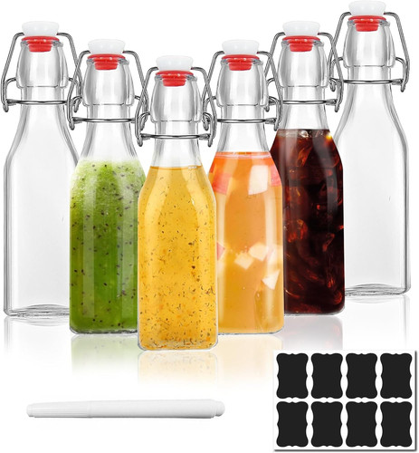 Pcs glass bottles with - 6,