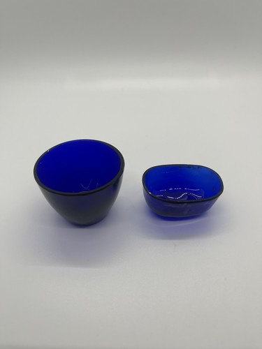Vintage blue glass salt - vintage,
