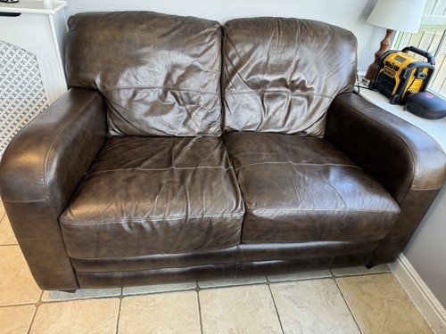 Dfs leather piece sofa arm - 2,