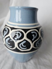 Stunning Vera Tollow slip decorated studio pottery vase