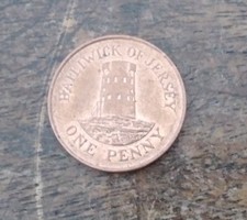 2006 Bailiwick Of Jersey 1p Coin "Le Hocq Tower" / From Circ'n- Est' Grade:"NVF"