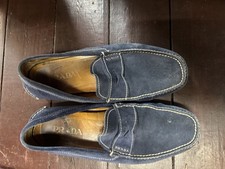 Prada Blue Suede Shoes Loafers Boat Shoes Mens UK 9, EU 43