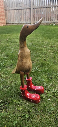 Wooden duck with polka dot - wooden,