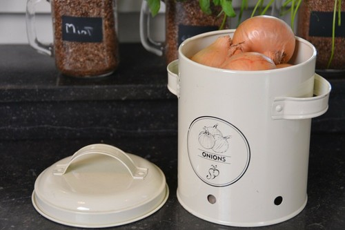 Onion storage container - storage, metal