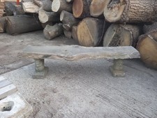 Oak And Stone Bench