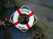 Lifebelt Welcome Aboard Red White Ship Boat maritime Bathroom Lifering Life Buoy