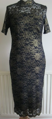 Dark blue and - gold, brocade