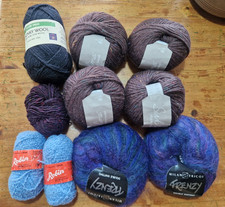 Job Lot Wool - Mohair + SUBLIME MERINO TWEED Chunky Yarn - 4 x 50g - Colour 0233