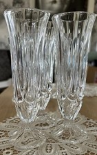 3 Fluted Bud Vases, Crystal
