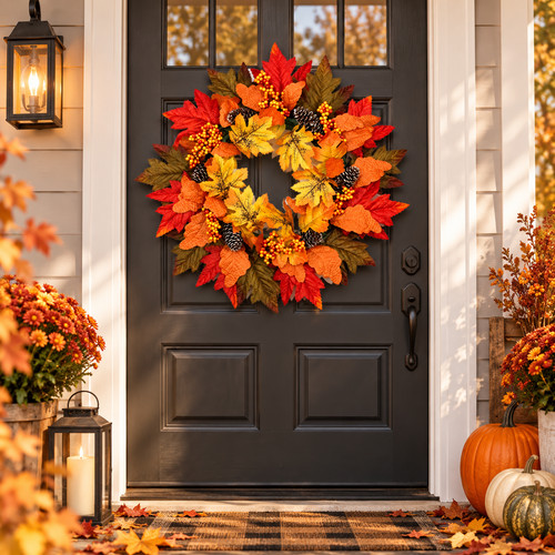 Autumn wreath for front - front, door